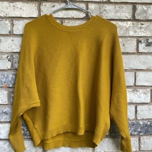 Forever21 Cropped Ribbed Gold Sweater